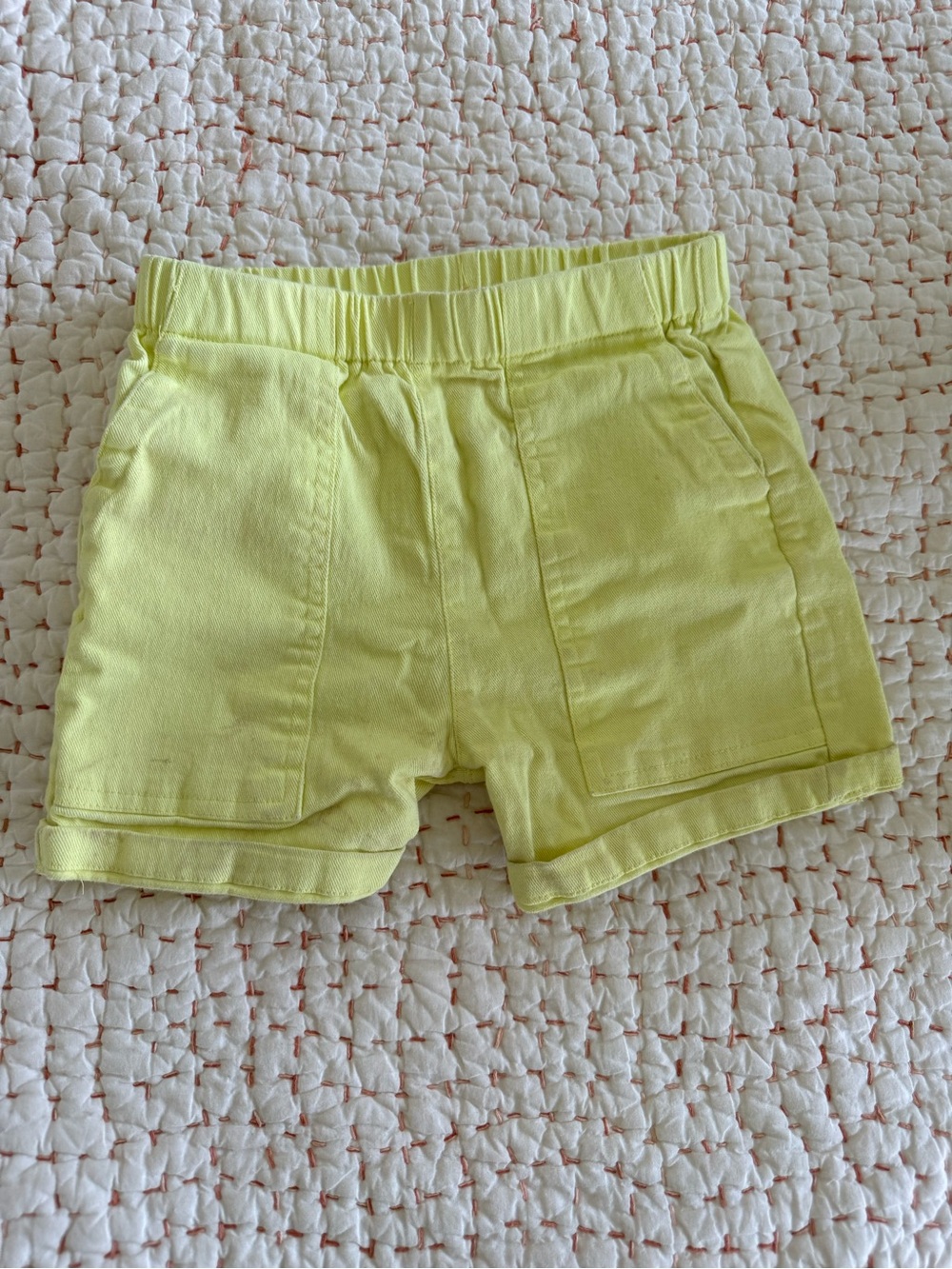 Kids Casual Elastic-Waist Yellow Shorts